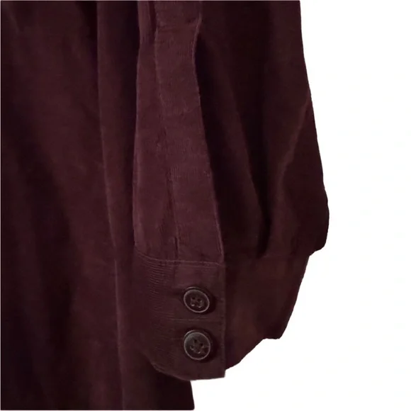 J. Jill | Petite Plum Corduroy Long Sleeve Shirtdress with Pockets - Picture 5 of 8